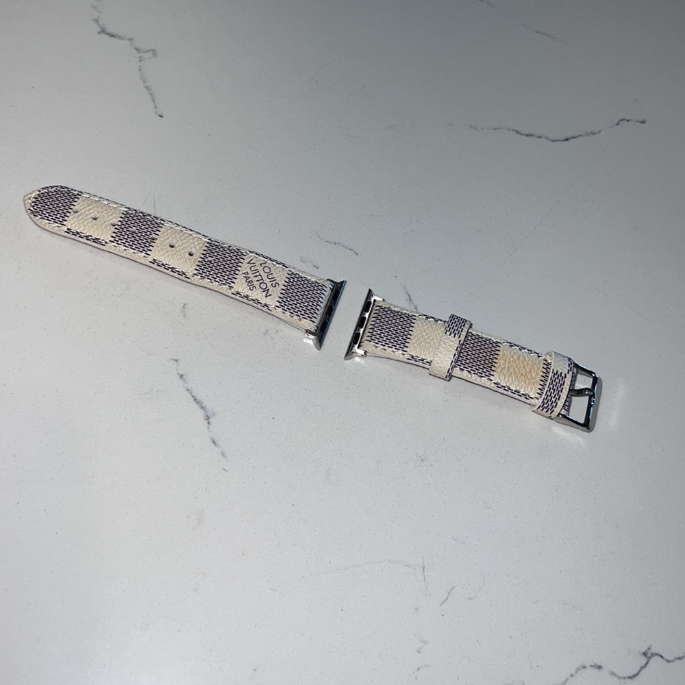 Louis Vuitton Cream and Gray Checkered Smartwatch Band - Picture 2 of 5